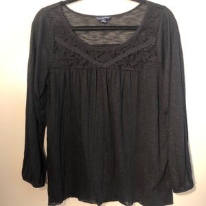 Black American Eagle Lace Blouse